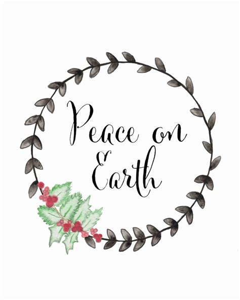 Peace On Earth Art Vine Wreath Art By Ambermichellefineart On Etsy