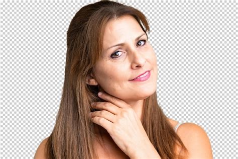 Premium Psd Middle Age Woman Over Isolated Background Portrait