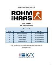 Rohm Haas Pdf Case Study Analysis For Rohm And Haas B B Marketing