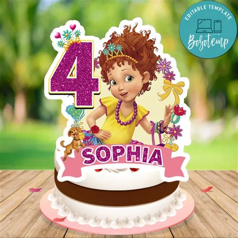 Fancy Nancy Birthday Cake Topper Template Printable Bobotemp