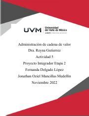 Pie Docx Pdf Administraci N De Cadena De Valor Dra Reyna