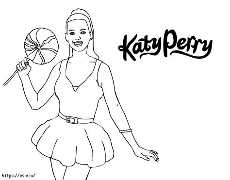 Katy Perry With Lollipop Coloring Page