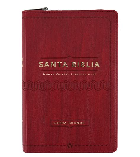 Santa Biblia Nvi Letra Grande Tama O Manual Con Cierre Cuero