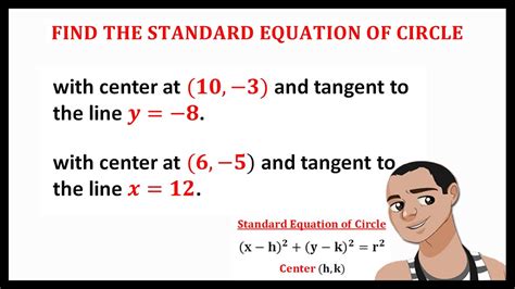 EQUATION OF CIRCLE WITH CENTER AND TANGENT TO THE LINE YouTube