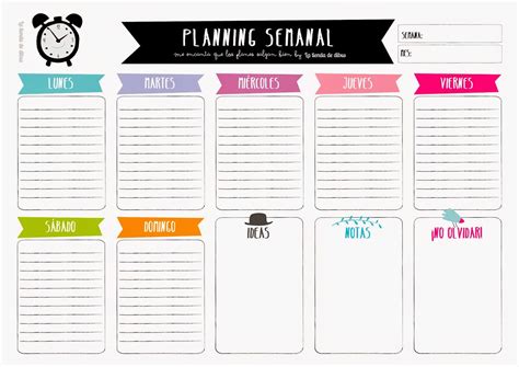 Organizador Semanal Planificador Agendas