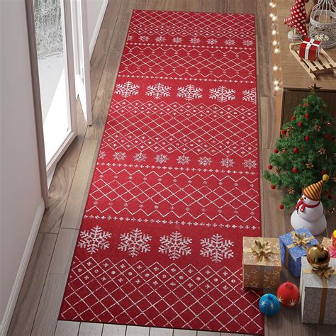 Amazon Lazzzy Christmas Runner Rug X Red Hallway Rugs Xmas