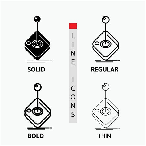 arcade game gaming joystick stick icon  thin regular bold