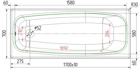 Чугунная ванна Грация 170x70, цена – Завод Универсал