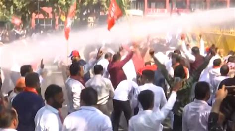 Punjab Water Cannons Used On Bjp Leaders Protesting Against State Govt