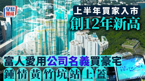 上半年買家入市創12年新高 中原：富人愛用公司名義買豪宅 鍾情黃竹坑站上蓋