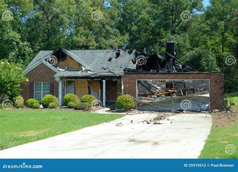 House damaged by fire stock photo. Image of drive, damaged - 25919512