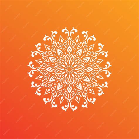Premium Vector White Mandala On Gradient Background