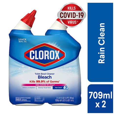 Clorox Toilet Bowl Cleaner With Bleach Twin Pack Rain Clean 709ml X 2 Shopee Singapore