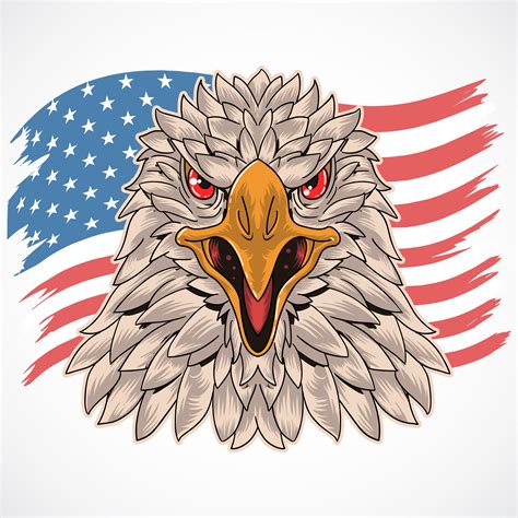 Eagle Head With US Flag Design 1019289 Vector Art At Vecteezy