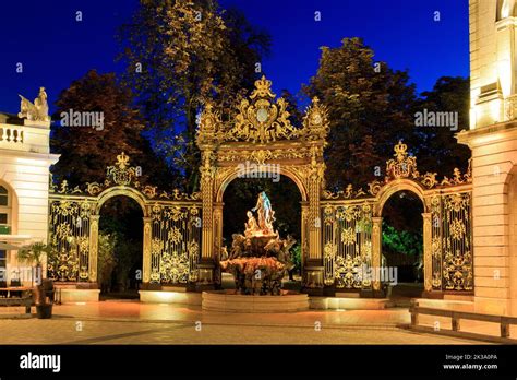 The 18th Century Amphitrite Fountain At Place Stanislas In Nancy