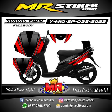 Stiker Motor Decal Yamaha Mio Sporty Red Line Sporty Wrapping FullBody