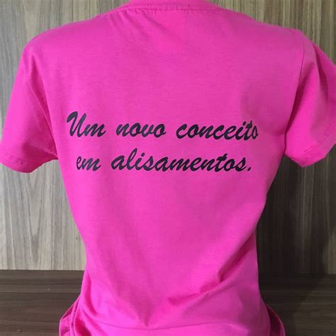 Camiseta Personalizada Rosa 100 Algodão Malha de Ótima Qualidade