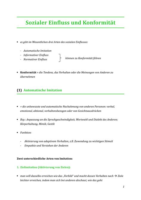 1 Sozialer Einfluss Konformität Sozialer Einfluss und Konformität