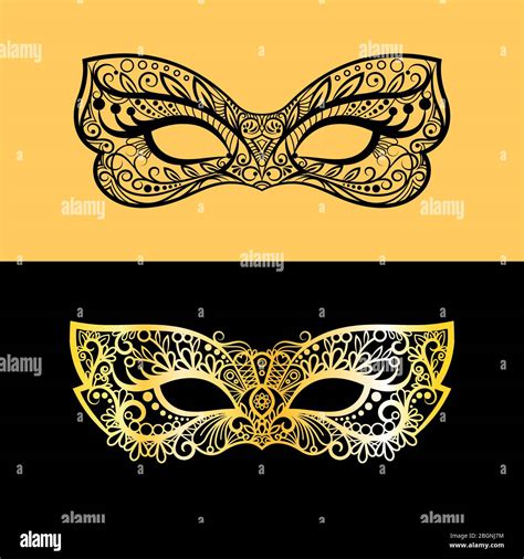 Black Lace Masquerade Mask Stock Vector Images Alamy