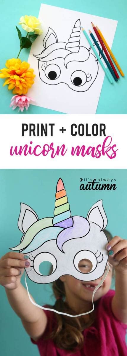 DIY | Unicorn Masks to Print and Color – Scrap Booking