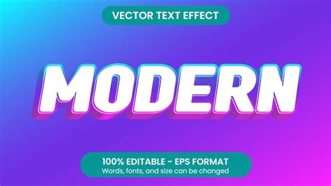 Efeito De Texto De Vetor Colorido Moderno Vetor Premium