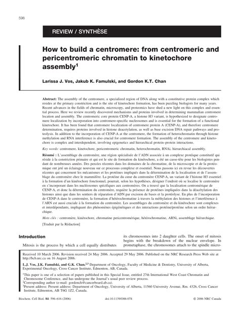 PDF How To Build A Centromere From Centromeric And Pericentromeric