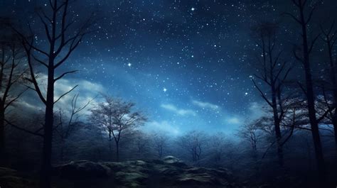 Premium AI Image | Forest night landscape photo