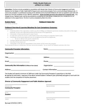 Fillable Online Med Upenn Fieldwork Approval FORM 22212 Docx Med