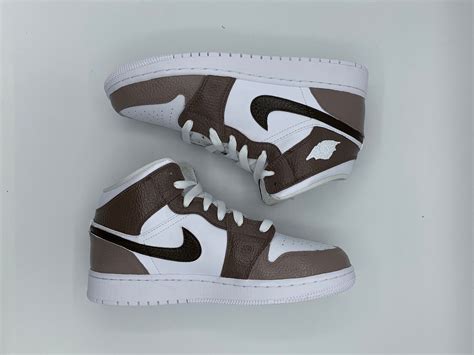 Jordan 1 Mid Black Chocolate Custom Etsy