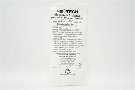 Neotech N0101 Meconium Aspirator Meconium Removal Device