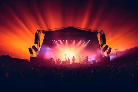 Escenario De Concierto En El Festival De Rock Instrumentos Musicales