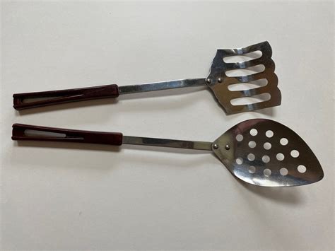 Stanhome Usa Slotted Spoon And Flipper Set Kitchen Utensil Tools Etsy