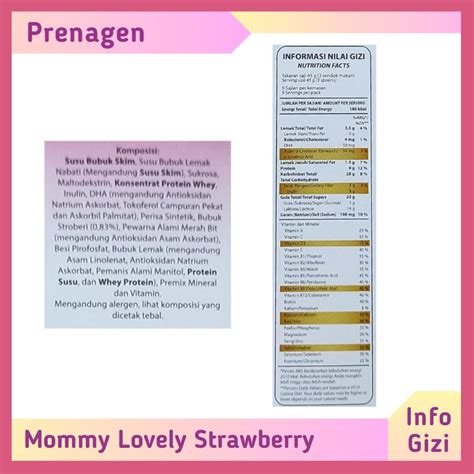 Prenagen Mommy Lovely Strawberry Harga Promo Informasi Produk