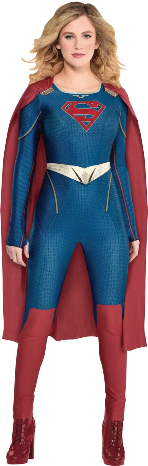 Womens Dc Supergirl Bluered Jumpsuit With Cape Halloween Costume Assorted Sizes Party City