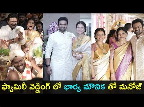 Manchu Manoj His Wife Mounika Attend Actress Sumalatha S Son S Wedding