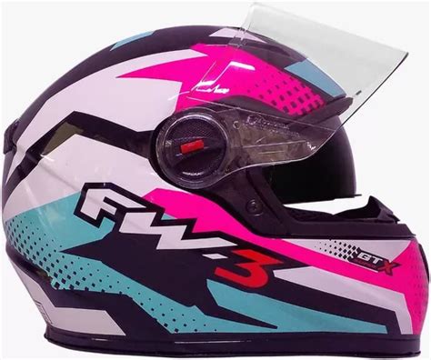 Capacete Moto Fw Fechado Gtx Oculos Interno E Bavete