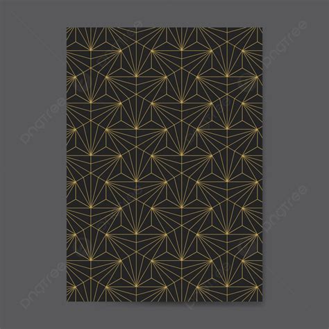 Golden Geometric Seamless Pattern On A Black Card Background Wallpaper