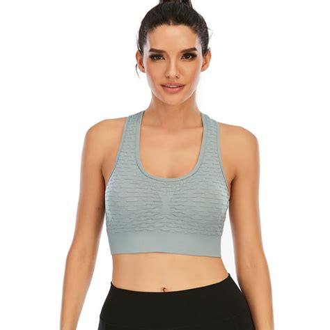 Lelinta Women Sports Bras Padded Seamless Racerback Yoga Workout Bra