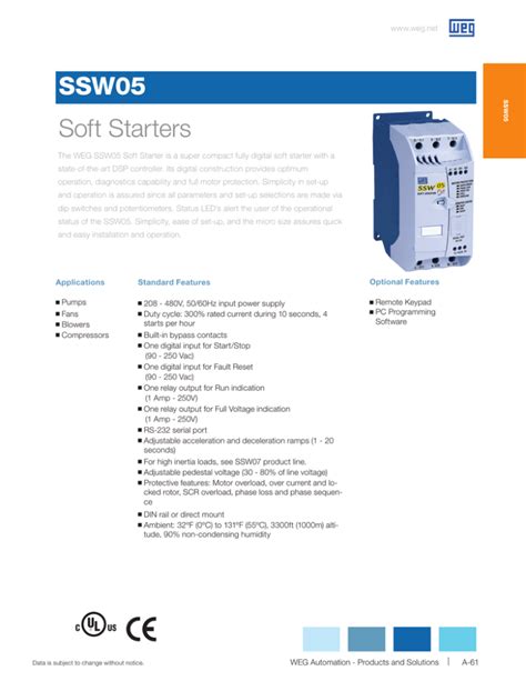 Ssw05 Soft Starters