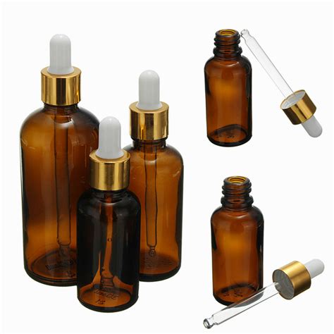 Ml Amber Glass Essential Oil Dropper Bottles Vials Containers