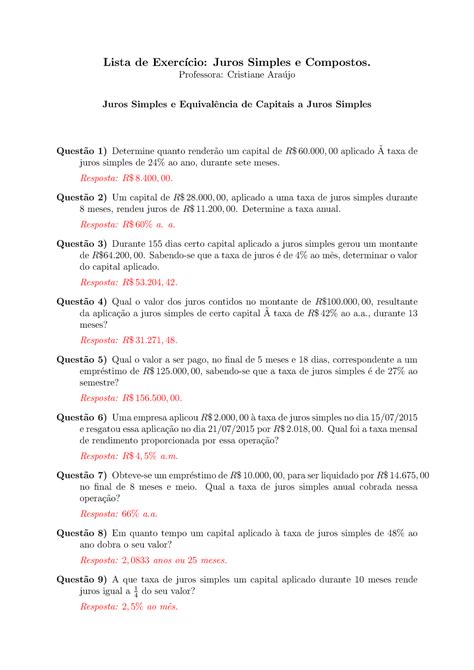 Amostra prova prática Abril 2017 questões e respostas Lista de Exerc