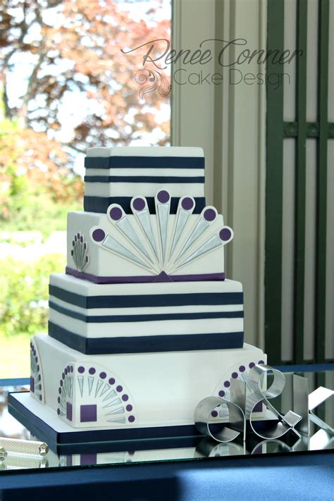 Art Deco Gatsby Wedding Cake RCW Renee Conner Cake Design