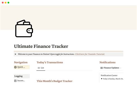 Ultimate Finance Tracker Notion Template