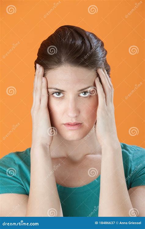 Woman Holding Head In Pain Royalty Free Stock Photography Image 18486637