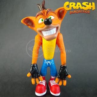 Kit Conjunto Boneco Colecionável Crash Bandicoot Articulado 19cm