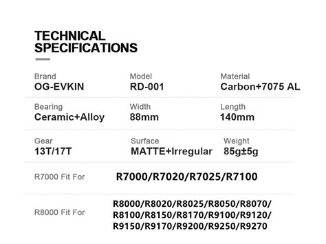 Og Evkin Rd Carbon Fiber Ceramic Rear Derailleur