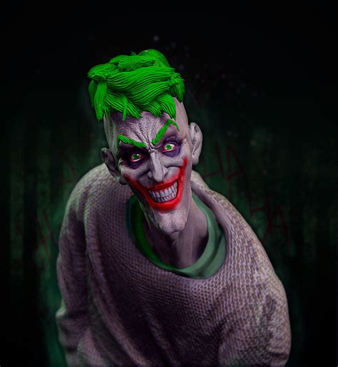 Joker Bust 3D Printable Model CGTrader