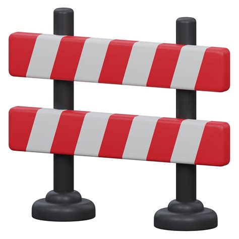 Road Barrier 3d Render Icon Illustration With Transparent Background