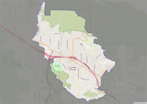 Map of La Cañada Flintridge city - Thong Thai Real