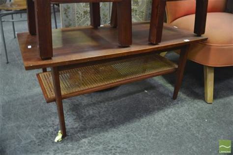 Lot Coffee Table With Rattan Shelf Below